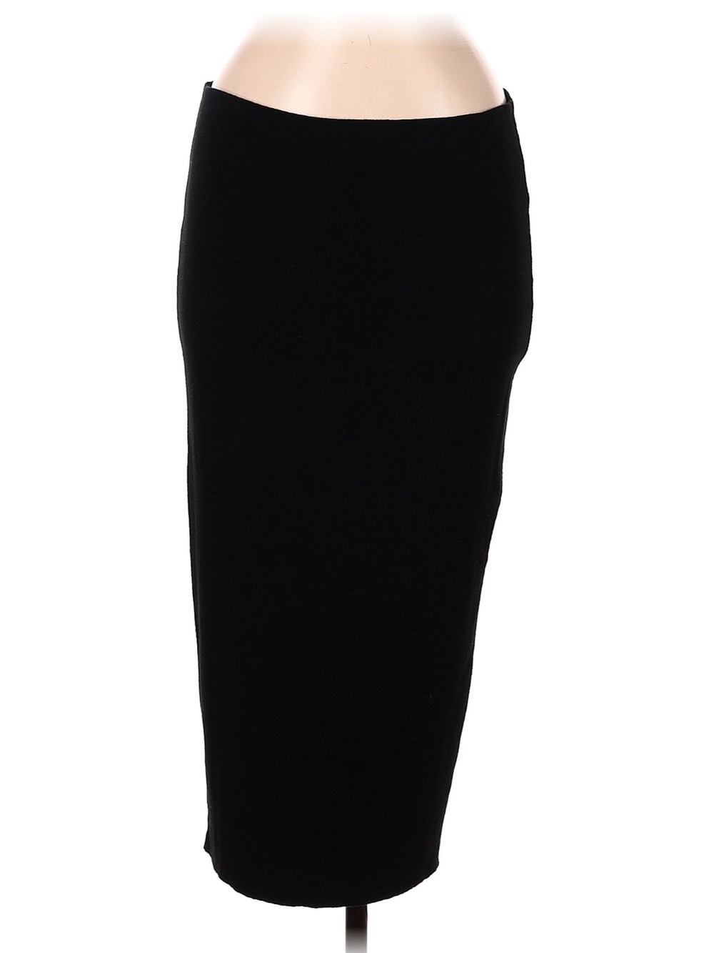 Bailey 44 Black Velvet Stretch Waist Maxi Pencil Skirt Back Slit Size M Made USA
